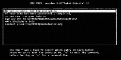Сообщение в GRUB от трояна-вымогателя KillDisk в Linux