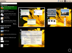 Скриншот GNOME Shell, ключевого компонента GNOME 3.0