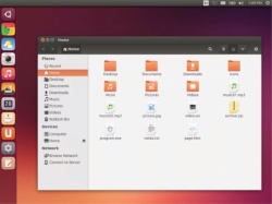 Рабочий стол Ubuntu 14.04 с Unity 7