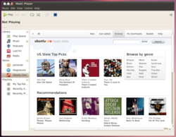 Магазин музыки Ubuntu One в Rhythmbox
