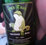 Этикетка бутылки пива openSUSE Old Toad (средний вариант)