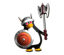 Воинственный пингвин готов к защите