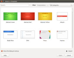 Выбор шаблона при запуске LibreOffice 5.3 Impress Выбор шаблона при запуске LibreOffice 5.3 Impress