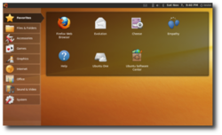 Рабочий стол в Ubuntu Netbook Remix