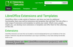 Обновлённый сайт LibreOffice Extensions & Templates