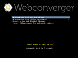 Загрузочное меню дистрибутива Webconverger 26.0