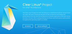 Фрагмент сайта Clear Linux