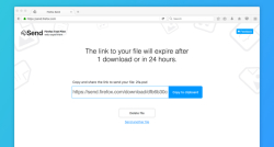 Веб-интерфейс файлового обменника Firefox Send