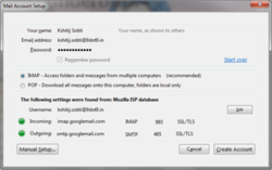 Mail Account Setup в Thunderbird 3.1 Mail Account Setup в Thunderbird 3.1