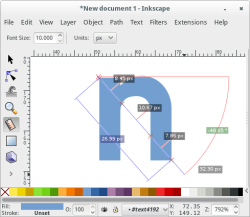 Рулетка — новый инструмент Inkscape 0.91 для измерения расстояний