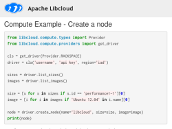 Пример создания узла с помощью Apache Libcloud