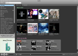 Интерфейс Spotify в Mac OS X Интерфейс Spotify в Mac OS X