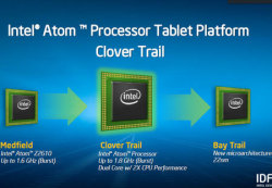 Слайд про чипы Intel Clover Trail