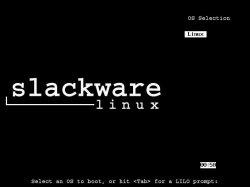 Меню загрузчика LILO в Slackware 14.0