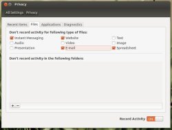 Настройки конфиденциальности в Ubuntu 12.04