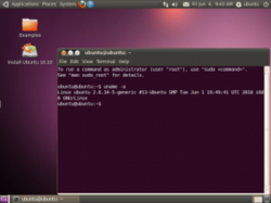 Рабочий стол Ubuntu 10.10 «Maverick Meerkat»