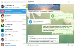 Интерфейс Telegram Desktop 1.0