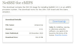 Образ с NetBSD для eMIPS Образ с NetBSD для eMIPS
