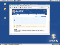 Рабочий стол CentOS 5 с Firefox
