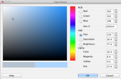 Диалог выбора цвета в Apache OpenOffice 3.4