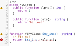 Пример исходного кода на языке Hack
