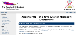 Фрагмент сайта Apache POI