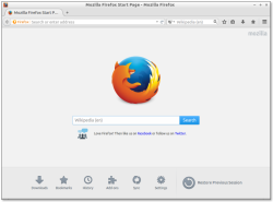 Интерфейс Mozilla Firefox для Linux