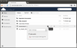 Веб-интерфейс ownCloud 2 Веб-интерфейс ownCloud 2