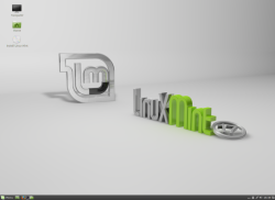 Вид стандартного рабочего стола Linux Mint Cinnamon Edition
