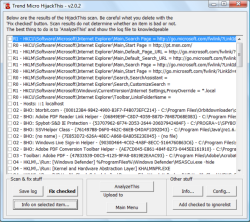 Интерфейс HijackThis Интерфейс HijackThis