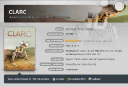 Скриншот сайта GOG.com с игрой CLARC