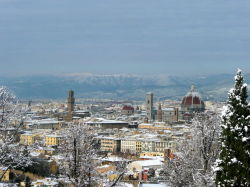 Вид на Флоренцию под снегом