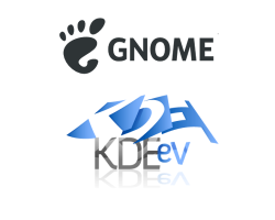 Логотипы GNOME и KDE